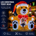 CommercialHolidayLightingSolutions 3D LED Sitting Christmas Bear with Bow Tie | Large Festive Motif Display