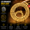 Commercial Holiday Lighting Solutions Walk-Through 3D LED Spiral Ornament Arch | Premium Concentric Bauble Pathway Motif Landmark