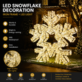 Commercial Holiday Lighting Solutions 3D LED Snowflake Decoration | Premium Golden Crystalline Plaza Landscape Landmark