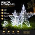 Commercial Holiday Lighting Solutions 3D LED Star Cluster Display | Premium White Multi-Piece Celestial Landscape Landmark