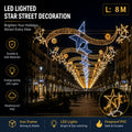 Commercial Holiday Lighting Solutions Giant LED Cross-Street Motif | Premium 8-Meter Celestial Comet Canopy Sky Festival Over-the-Road Architectural Garland Illumination