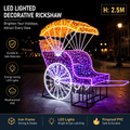 Commercial Holiday Lighting Solutions Giant 3D LED Decorative Rickshaw | Premium 2.5-Meter Festive Carriage Plaza Interactive Photo-Op Landmark