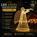 Commercial Holiday Lighting Solutions 3D LED Illuminated Golden Angel | Premium Outdoor Trumpeting Angel Motif Display