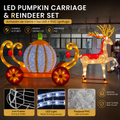 Commercial Holiday Lighting Solutions 3D LED Reindeer and Pumpkin Carriage | Large Silk Motif Display
