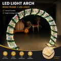 Commercial Holiday Lighting Solutions Walk-Through 3D LED Garland Arch | Premium Bright White Circular Promenade Botanical Light Canopy