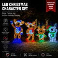 Commercial Holiday Lighting Solutions 3D LED Gingerbread Couple & Candy Cane | Large Festive Motif Display Set