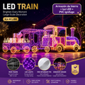 Commercial Holiday Lighting Solutions Giant 3D LED Decorative Train Display | Premium 8-Meter Radiant Amethyst Wonderland Plaza Landscape Landmark