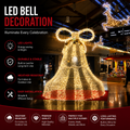 Commercial Holiday Lighting Solutions 3D LED Walk-Through Christmas Bell Archway | Premium Oversized Present & Bell Landmark