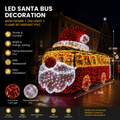 Commercial Holiday Lighting Solutions Giant 3D LED Santa Bus Sculpture | Premium 10-Meter Immersive Character Landscape Landmark