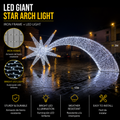 Commercial Holiday Lighting Solutions Walk-Through 3D LED Giant Star Arch Light | Premium Shooting Star Archway Plaza Landmark