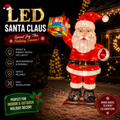 Commercial Holiday Lighting Solutions 3D LED Santa Claus with Colorful Gift Box | Large Silk Motif Display