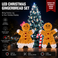 Commercial Holiday Lighting Solutions 3D LED Gingerbread Couple & Candy Cane | Large Festive Motif Display Set