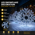 Commercial Holiday Lighting Solutions 3D LED Snowflake Cluster Display | Premium White Multi-Piece Winter Landscape Promenade Motif
