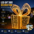 Commercial Holiday Lighting Solutions 3D LED Radiant Gold Gift Box | Premium Giant Present Motif Display