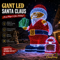 Commercial HolidayLighting Solutions Giant 3D LED Santa Claus with Gift Box | Monumental Outdoor Festive Sculpture