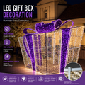 Commercial Holiday Lighting Solutions 3D LED Regal Purple & Warm White Gateway | Premium Giant Walk-Through Present Motif