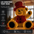 CommercialHolidayLightingSolutions 3D LED Christmas Gentleman Bear | Large Top Hat Motif Display
