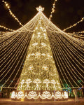 Large Outdoor LED Motif Christmas Tree with Light Canopy, Customizable Height (6m / 20ft, 10m / 33ft, 15m / 50ft ) for City Square and Malls