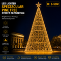 Commercial Holiday Lighting Solutions | Master-Series Giant Golden Motif Tower for City Decorations