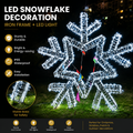 Commercial Holiday Lighting Solutions Walk-Through 3D LED Snowflake Arch | Premium White Nested Winter Landscape Landmark