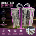 Commercial Holiday Lighting Solutions 3D LED Vibrant Pink & Cool White Gift Box | Premium Giant Present Motif Display