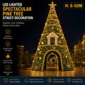 Commercial Holiday Lighting Solutions Spectacular Pine Tree | Premium 6-50M LED Walk-Through Conical Landmark Display