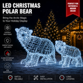 CommercialHoliday Lighting Solutions 3D LED Crystalline Polar Bear Family | Large Arctic Wireframe Motif Display