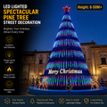 Commercial Holiday Lighting Solutions | 50M+ Master-Series Giant LED Vertical-Strip Pine Landmark – FactoryDirect Architectural Grade Festive Decoration for City Decorations and Holiday Events