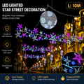 Commercial Holiday Lighting Solutions Giant LED Cross-Street Motif | Premium 10-Meter Starry Canopy Sky Festival Over-the-Road Architectural Garland Illumination