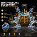 Commercial Holiday Lighting Solutions Walk-Through 3D LED Snowflake Archway | Premium Dichroic Iridescent Geometric Festival Gate