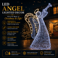 Commercial Holiday Lighting Solutions 3D LED Illuminated Divine Angel | Premium Outdoor Dynamic Trumpeting Angel Motif