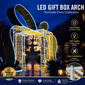 Commercial Holiday Lighting Solutions 3D LED Elegant Bow Gateway | Premium Outdoor Garland Gift Box Walk-Through Arch