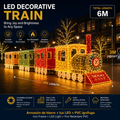 Commercial Holiday Lighting Solutions Giant 3D LED Decorative Train Display | Premium 6-Meter Classic Gold & Crimson Express Plaza Landscape Landmark