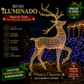 CommercialHolidayLightingSolutions 3D LED Majestic Reindeer King | Luxury Commercial Holiday Standalone Centerpiece