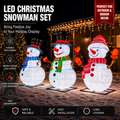 CommercialHolidayLightingSolutions 3D LED Christmas Snowman Lantern Family | Large Silk Motif Display Set