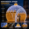 Commercial Holiday Lighting Solutions Walk-Through 3D LED Crown Sphere Ornament | Premium Giant Festive Royal Bauble Landmark