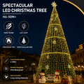 Commercial Holiday Lighting Solutions Giant LED Cross-Street Motif | Premium 8-Meter Warm Ribbon Matrix Luxury Conical Christmas Tree Landmark Display
