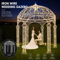 Professional Wedding Gazebo | Six-Post Wrought Iron Marquee – Heavy-Duty Architectural Landscape Pavilion for Luxury Outdoor Ceremonies, Garden Events, and Venue Decor