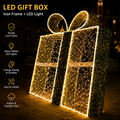 Commercial Holiday Lighting Solutions 3D LED Faux-Gari Tilted Gift Box | Premium Outdoor Garland Present Sculpture