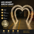 Commercial Holiday Lighting Solutions Walk-Through 3D LED Heart Arch | Premium Golden Nested Romantic Promenade Motif Gateway