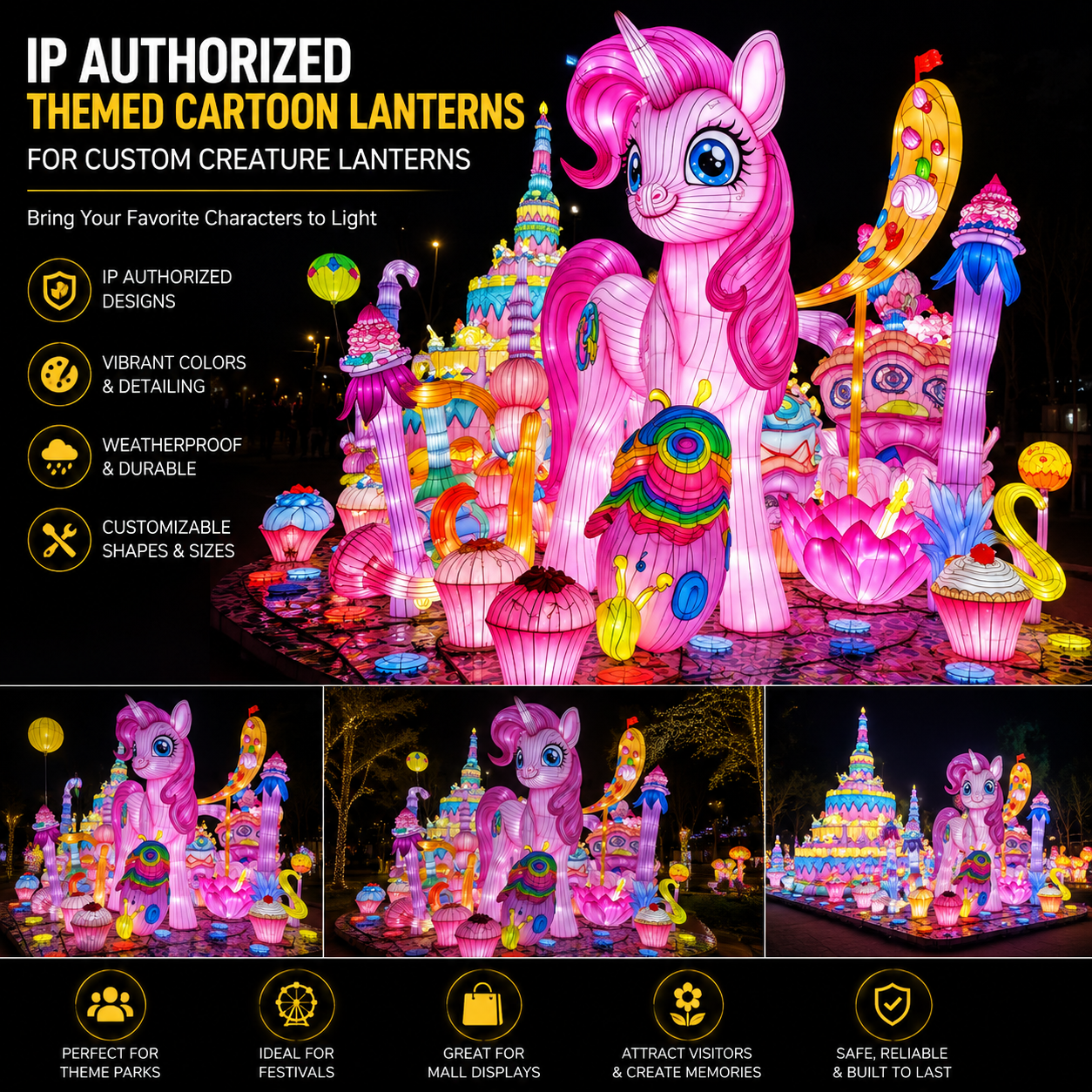 Bespoke IP-Authorized Cartoon Lanterns | Professional Themed Event Lighting Displays