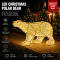 Commercial Holiday Lighting Solutions 3D LED Walking Polar Bears | Large Arctic Wildlife Motif Display
