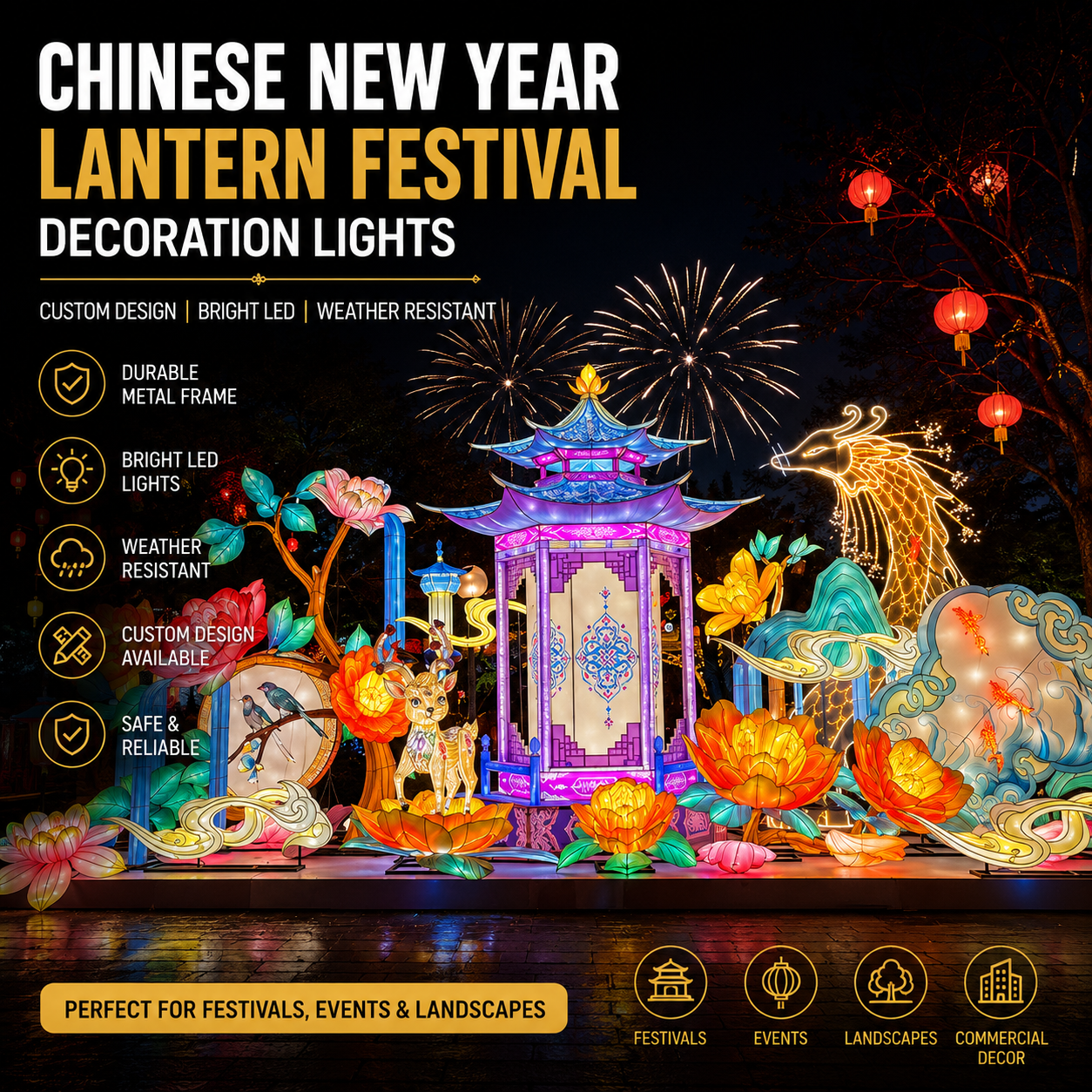 Custom Chinese New Year Lantern Display | Professional Festival & Event Illumination
