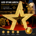 Commercial Holiday Lighting Solutions Walk-Through 3D LED Star Arch Style 1 | Premium Golden Five-Point Celestial Motif Gateway Landmark