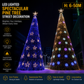 Commercial Holiday Lighting Solutions Spectacular Giant Pine Tree | Premium 6-50M LED Celestial Star & Snowflake Matrix Conical Christmas Tree Landmark Display