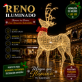 CommercialHolidayLightingSolutions 3D LED Illuminated Reindeer | Premium Outdoor Interactive Christmas Motif Display