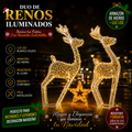 CommercialHolidayLightingSolutions 3D LED Illuminated Festive Reindeer | Premium Outdoor Holiday Motif Display with Red Bow Accent