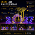 Commercial Holiday Lighting Solutions 3D LED 2027 New Year Immersive Walkthrough Tunnel | Premium Giant Dual-Tone Numeric Motif Display
