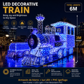 Commercial Holiday Lighting Solutions Giant 3D LED Decorative Train Display | Premium 6-Meter Sapphire Ice Express Plaza Landscape Landmark