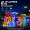 Commercial Holiday Lighting Solutions Giant 3D LED Decorative Train Sculpture | Premium 10-Meter Cartoon Express Plaza Landscape Landmark